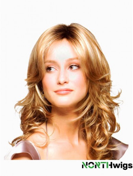 Wavy Layered Long Blonde Discount Lace Front Wigs