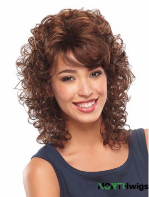 Curly Auburn Soft Shoulder Length Classic Wigs