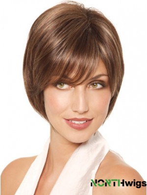 Chin Length Straight Monofilament Brown Fabulous Bob Wigs