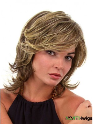 Trendy Brown Chin Length Wavy Layered Lace Front Wigs