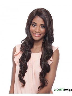 Long Wavy Layered Comfortable Brown Lace Front Wigs