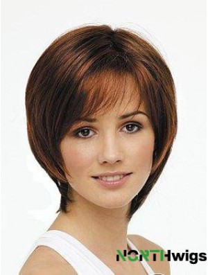 Chin Length Auburn Incredible 11 inch Straight Bob Wigs