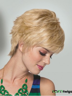 Boycuts Short Straight Blonde 5 inch Convenient Monofilament Wigs