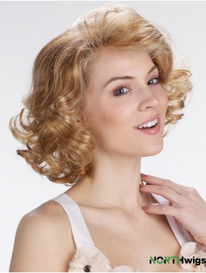 Blonde 12 inch Exquisite Chin Length Curly Classic Lace Wigs