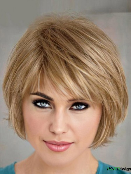 Short Layered Bob Wig Hairstyles Blonde Color Bobs Cut Straight Style