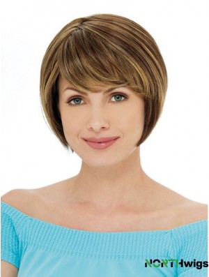 Capless Short Straight Auburn Ideal Bob Wigs