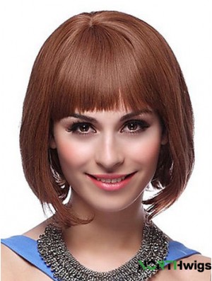 Capless Chin Length Straight Auburn Exquisite Bob Wigs