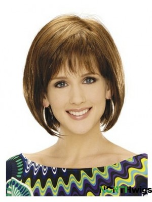 Capless Chin Length Straight Blonde Natural Bob Wigs