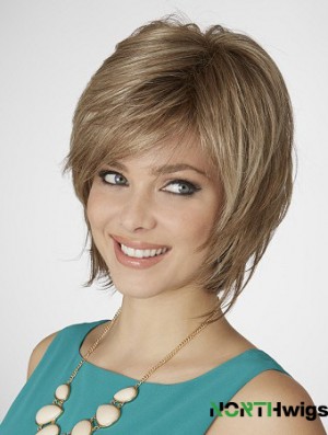 Blonde Straight Chin Length 10 inch Capless Durable Bob Wigs