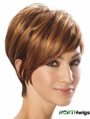 Wigs For Sale Layered Cut Short Length Auburn Color