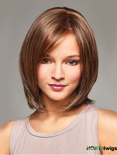 Blond Bob Wigs With Monofilament Straight Style Chin Length