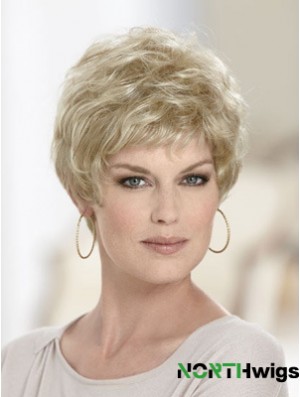 Boycuts Wavy Blonde Capless Discount Short Wigs