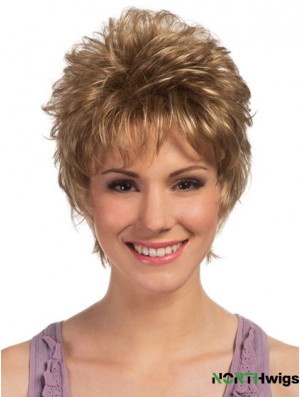 Boycuts Cropped Blonde Curly High Quality Petite Wigs