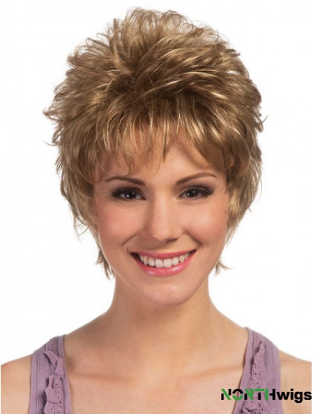 Boycuts Cropped Blonde Curly High Quality Petite Wigs