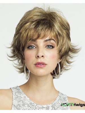 8 inch Affordable Curly Layered Blonde Short Wigs