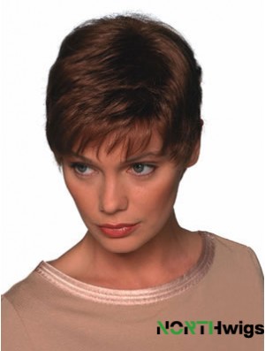 Boycuts Straight Auburn Capless Soft Short Wigs