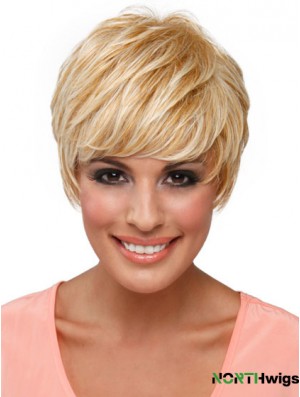 Boycuts Straight Blonde Capless Top Short Wigs