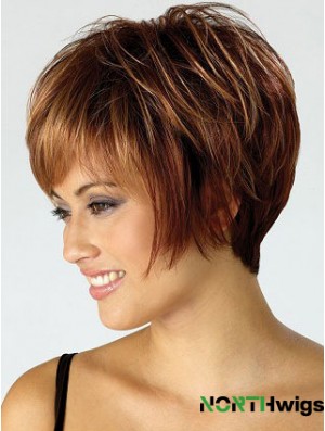 Bobs Straight Auburn Capless Best Short Wigs