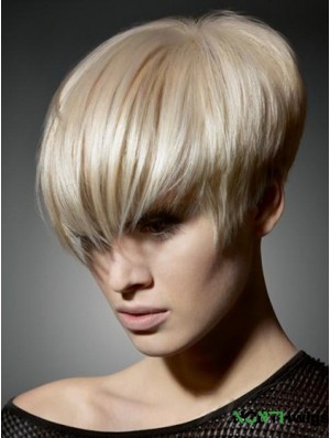 Boycuts Straight Blonde Capless Flexibility Short Wigs