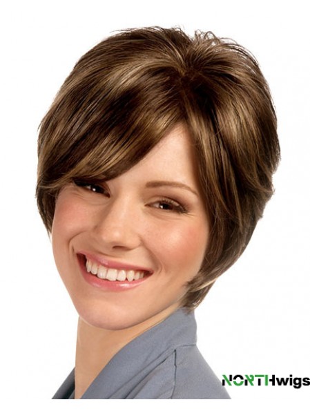 Short Straight Capless Brown Great Bob Wigs