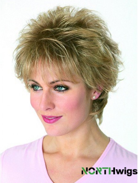 Boycuts Wavy Blonde Capless Cheapest Short Wigs