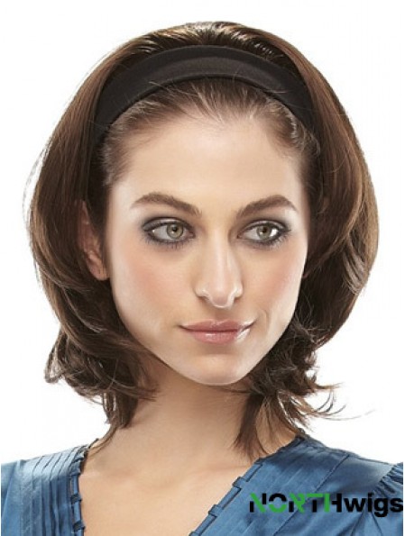 Brazilian Straight Brown Chin Length Clip In Half Wig