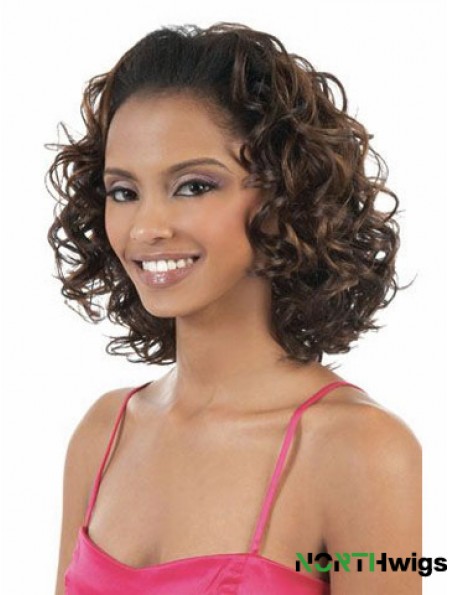 Wavy Shoulder Synthetic Brown Capless Half Wig 