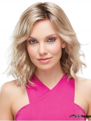 Front Lace Wigs UK Shoulder Length Blonde Color Layered Cut