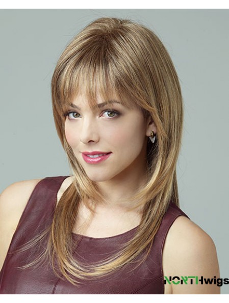 Modern Blonde Straight Layered Capless Long Wigs