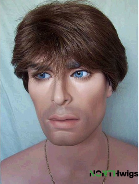 Capless Straight Brown Shory Nice Wig For Man