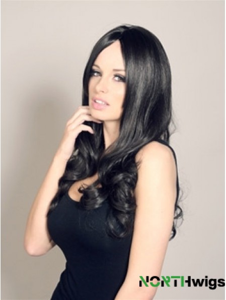 Fabulous Black Long Wavy 20 inch Without Bangs Jessica Wright Wigs