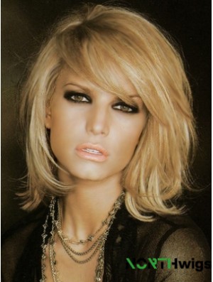 Jessica Simpson Wig Blonde Color Shoulder Length With Bangs