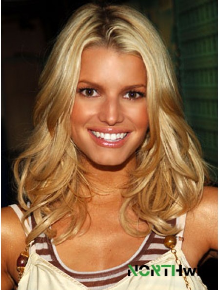 16 inch Good Blonde Long Wavy Layered Jessica Simpson Wigs