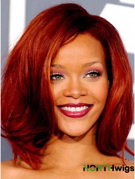 Red Wavy Without Bangs Lace Front 12 inch New  Wigs