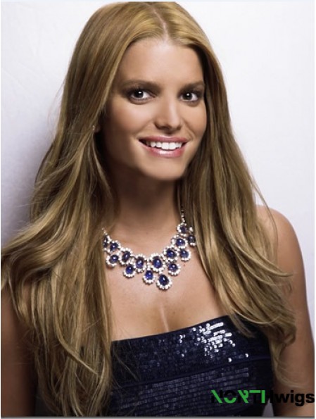 22 inch Great Brown Long Straight Without Bangs Jessica Simpson Wigs