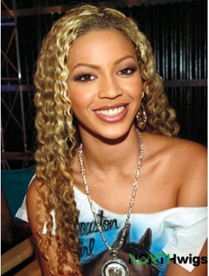 Blonde Long Curly Without Bangs Lace Front 24 inch  Wigs