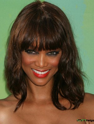 Auburn Wavy With Bangs Capless 14 inch Top Tyra Banks Wigs