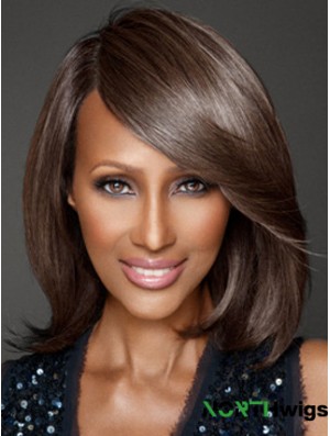 Shoulder Length Straight Lace Front Brown 12 inch Sassy Iman Wigs