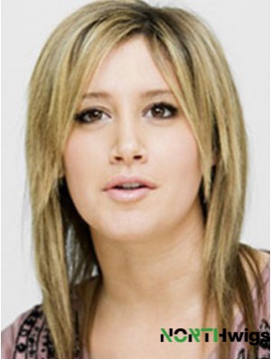 Modern Blonde Shoulder Length Straight 14 inch Layered Ashley Tisdale Wigs