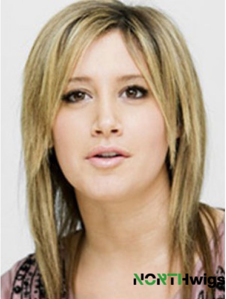 Modern Blonde Shoulder Length Straight 14 inch Layered Ashley Tisdale Wigs