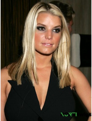 Straight Lace Front Without Bangs Long Blonde Suitable Jessica Simpson Wigs