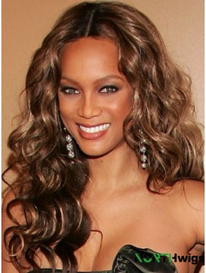 Brown Curly Without Bangs Lace Front 20 inch Perfect Tyra Banks Wigs