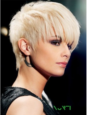 The Wig Store Plattinum Color Capless Short Length Boycuts