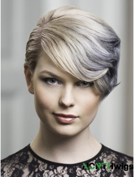 Lace Front Grey Short Wavy 8 inch Discount Fashion Wigs