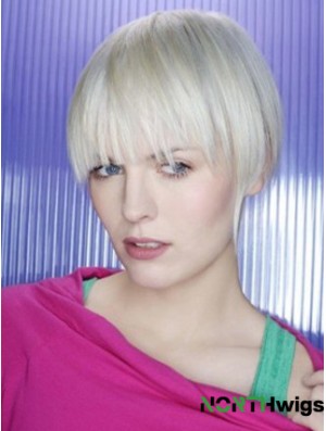 Capless Grey Short Straight 8 inch Beautiful Fashion Wigs