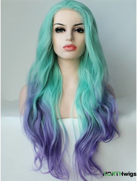 22 inch Ombre/2 Tone Long Without Bangs Wavy Ideal Lace Wigs