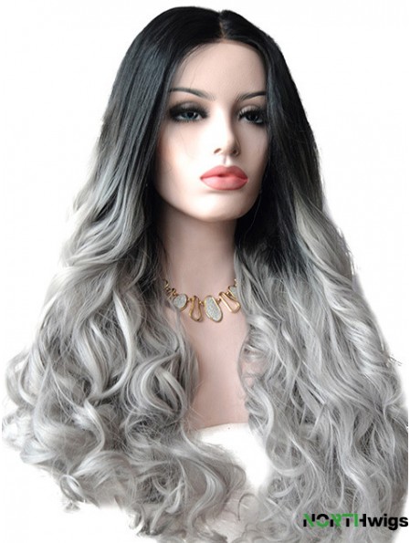 22 inch Ombre/2 Tone Long Without Bangs Wavy Durable Lace Wigs