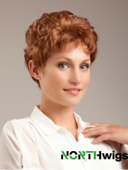 Wavy Auburn Sleek Cropped Classic Wigs