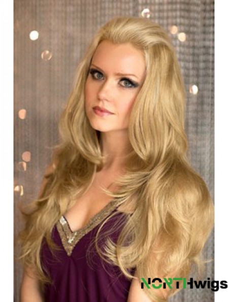 Long Wavy Blonde Comfortable Synthetic Half Wigs