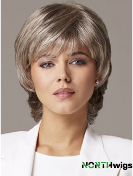 Wavy Capless 10 inch Sleek Short Grey Wigs